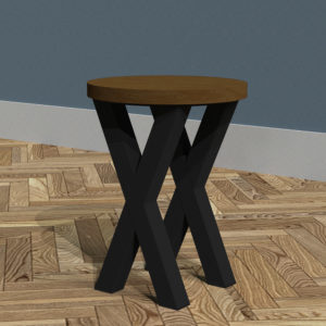 Industrial X-Frame Sofa Table