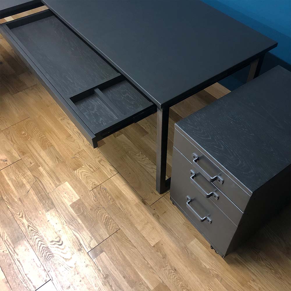 grey oak industrial desk