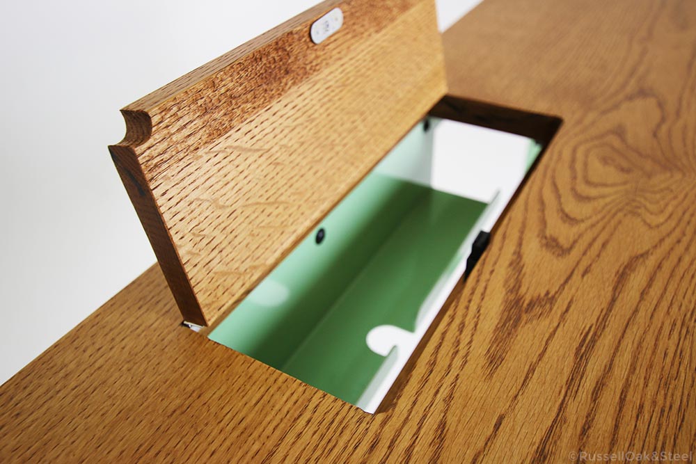 bespoke pastel green remington desk flap open