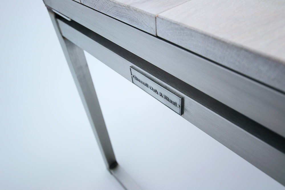 stainless steel oak industrial desk