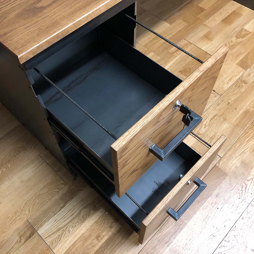 metal desk with drawers