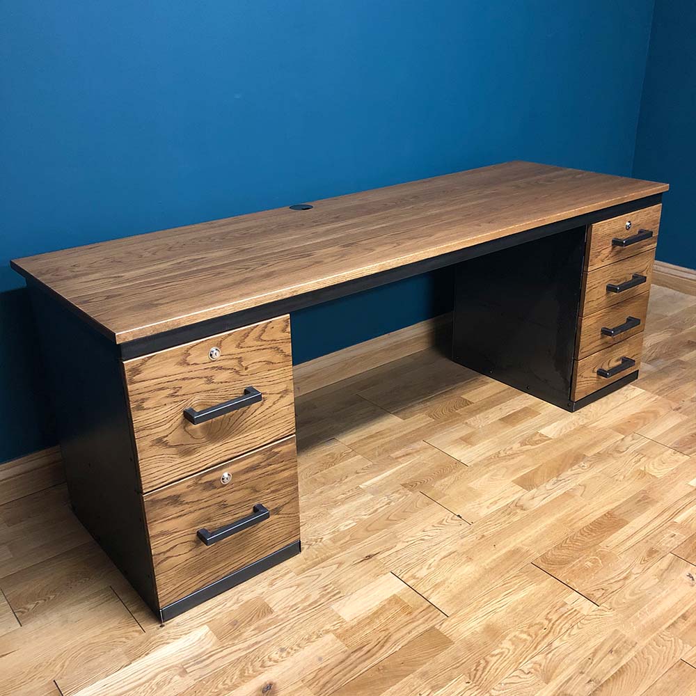 metal desk with drawers