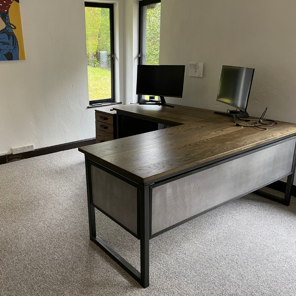 ebony oak 6ft x 6ft corner desk