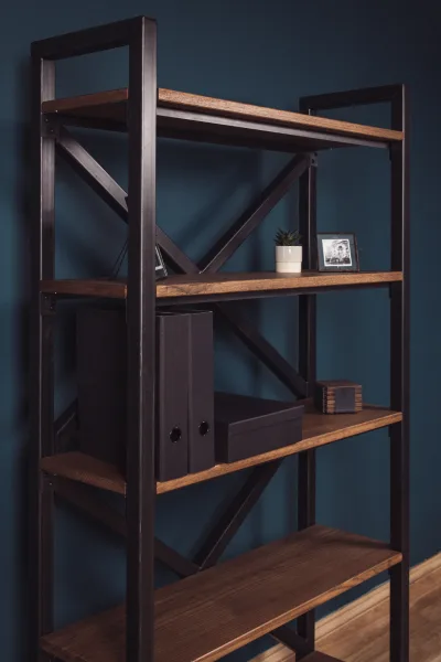 Rustic industrial bookcase