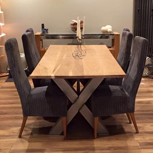 X Frame Industrial Dining Table Russell Oak And Steel Ltd